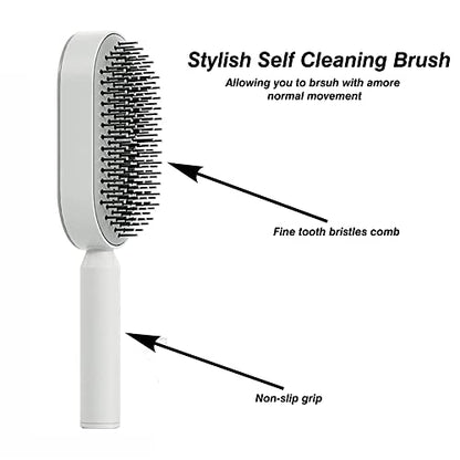 LuxeGlow™ Self Cleaning Hair Brush For Women